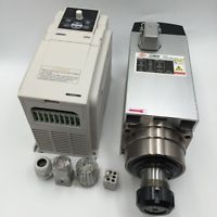 4.5KW Air Cooled ER32 Spindle Motor 220V AC & 4.5KW VFD Driver Inverter Woodwork